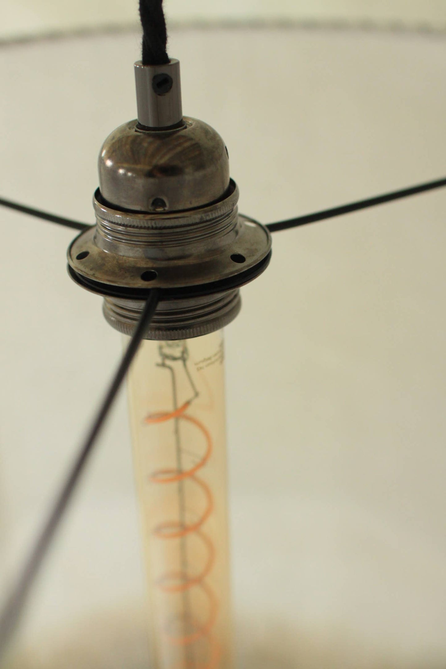 Suspension lumineuse - Lampion en lin blanc dip dye