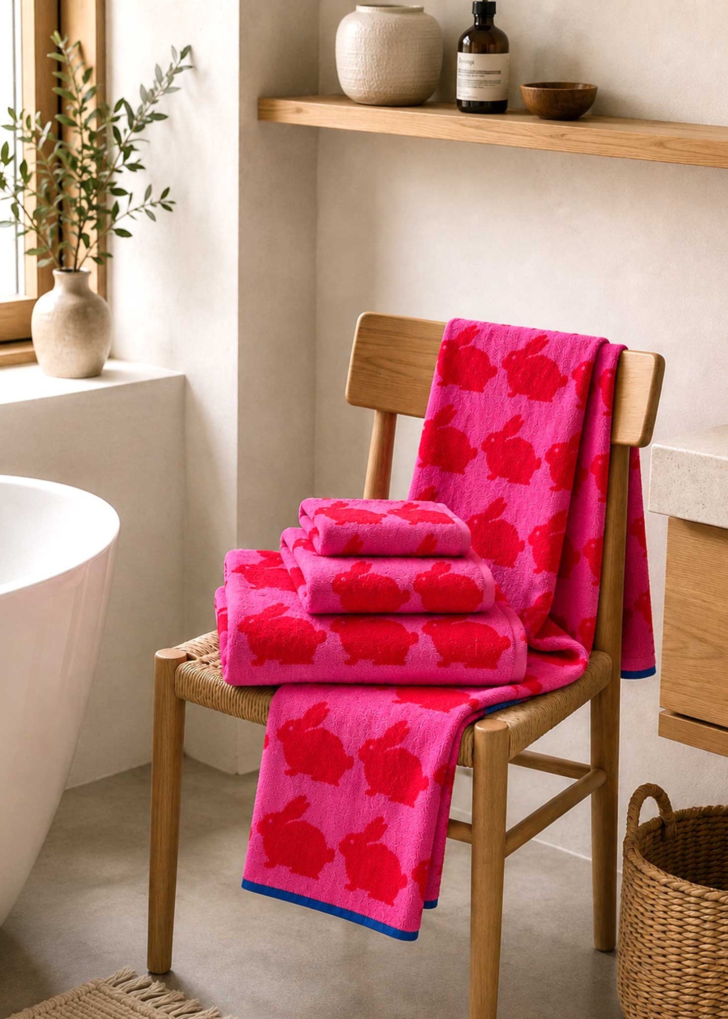 Serviettes en coton biologique Kissing Rabbits