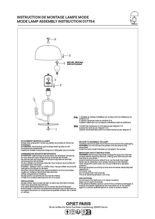 Lampe Mode chromé D21 H35cm