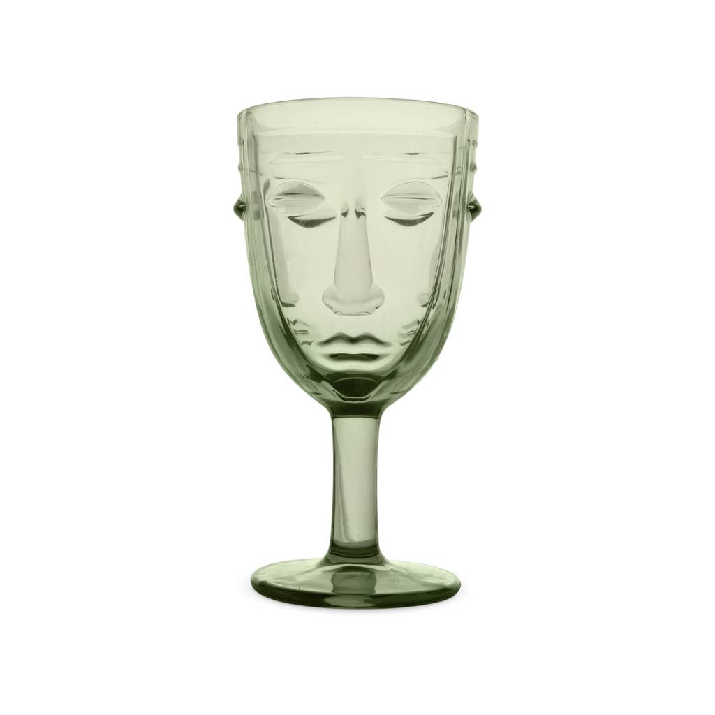 Verre à pied Visage vert