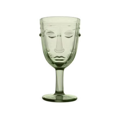 Verre à pied Visage vert