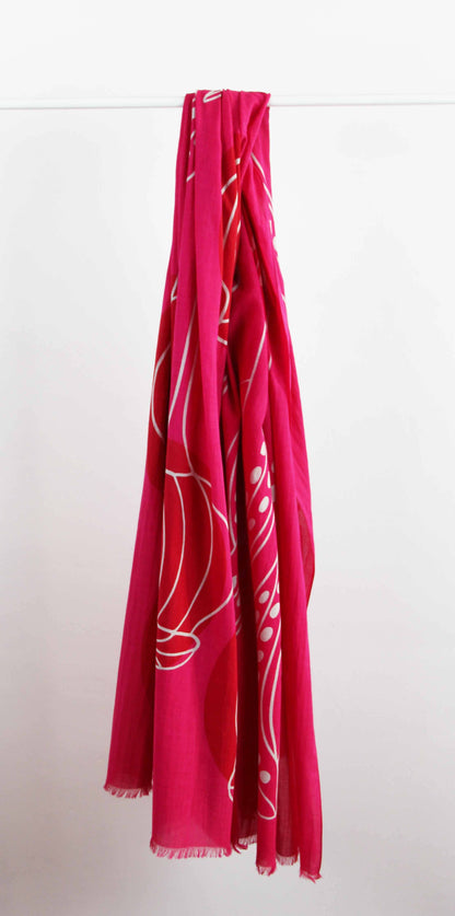 Foulard Coton Bio Mekong Fuchsia