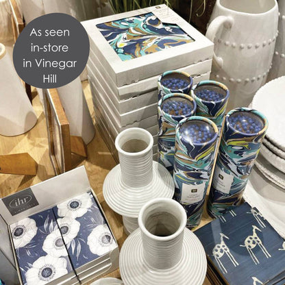 Serviettes de fête écologiques bleu marbré | Paquet de 20 |