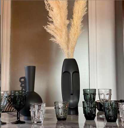 Verre gobelet Visage transparent D8 H10cm