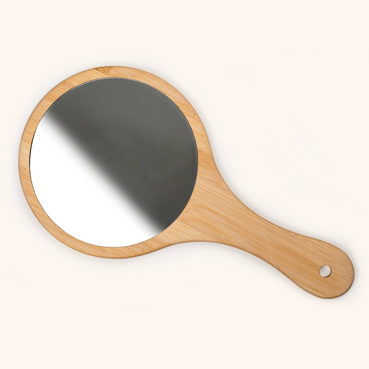 Miroir à main en bambou certifié FSC avec poignée - 15 cm