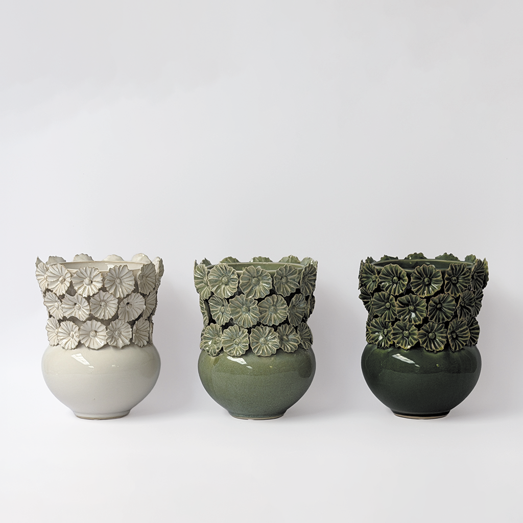 Vase botanica blanc D16,5 H20,5cm