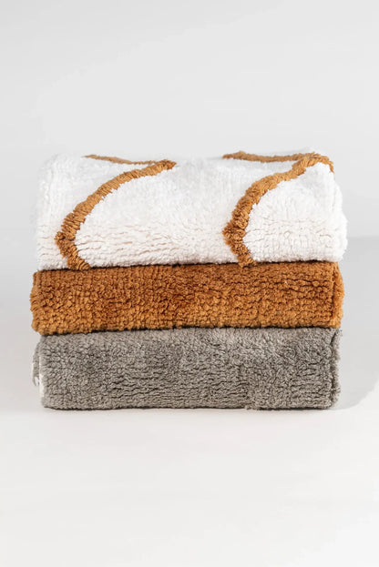 Tapis de bain en coton 100 % à touffetage manuel Gris