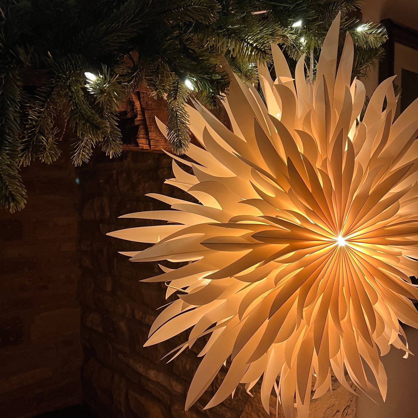 Décoration murale en papier blanc pivoine, 70 cm