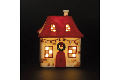 MAISON DE NOËL EN CÉRAMIQUE LED 12,4*8,7*15 CM