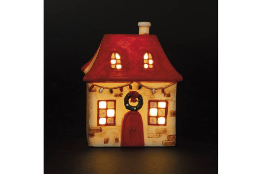 MAISON DE NOËL EN CÉRAMIQUE LED 12,4*8,7*15 CM