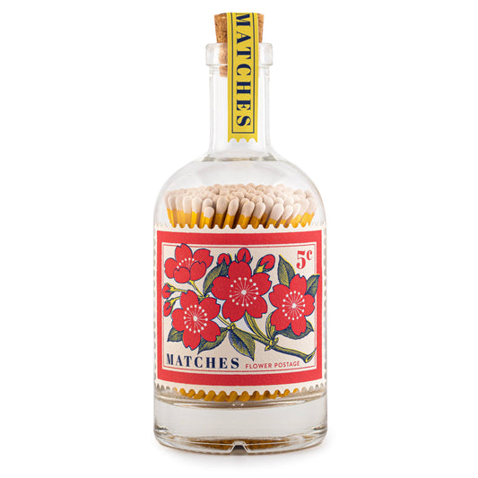 Fleurs | Bouteille en verre - Allumettes de sécurité