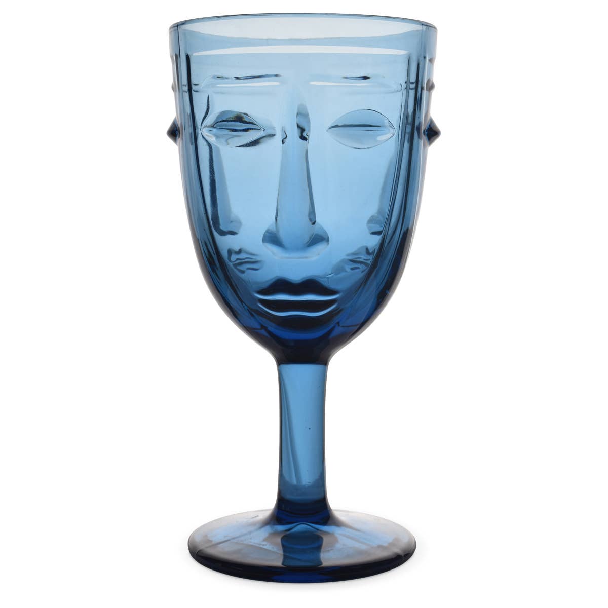 Verre à pied Visage bleu
