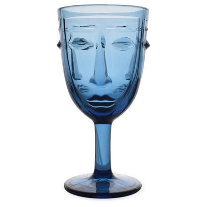 Verre à pied Visage bleu