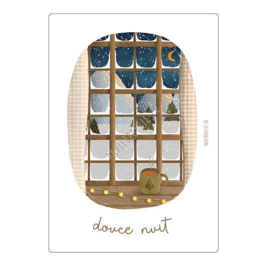 Carte/Card "Fenêtre enneigée"