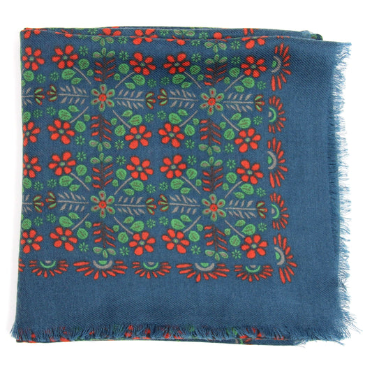 Carré Laine Agata Bleu