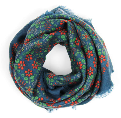 Carré Laine Agata Bleu