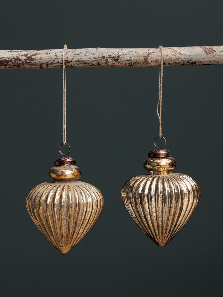 Lot de 2 grandes boules dorées