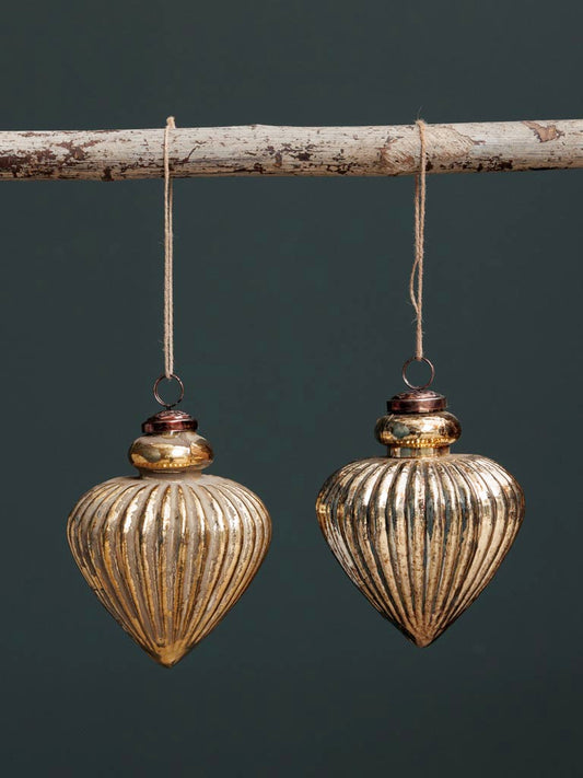 Lot de 2 grandes boules dorées