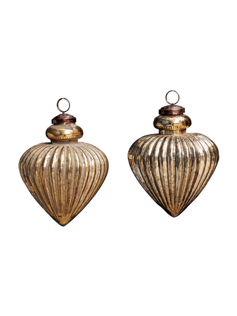 Lot de 2 grandes boules dorées