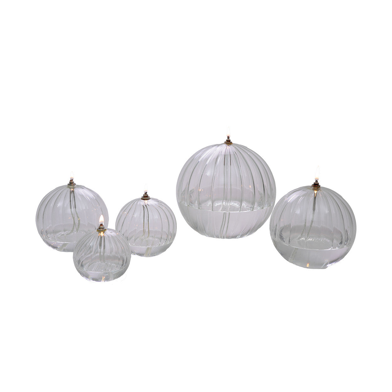 Lampe à huile sphère striée