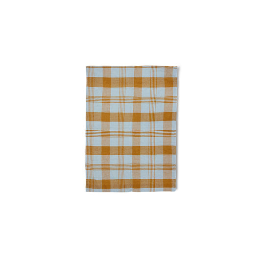 Torchon 60% Lin, 40% coton Amber blue