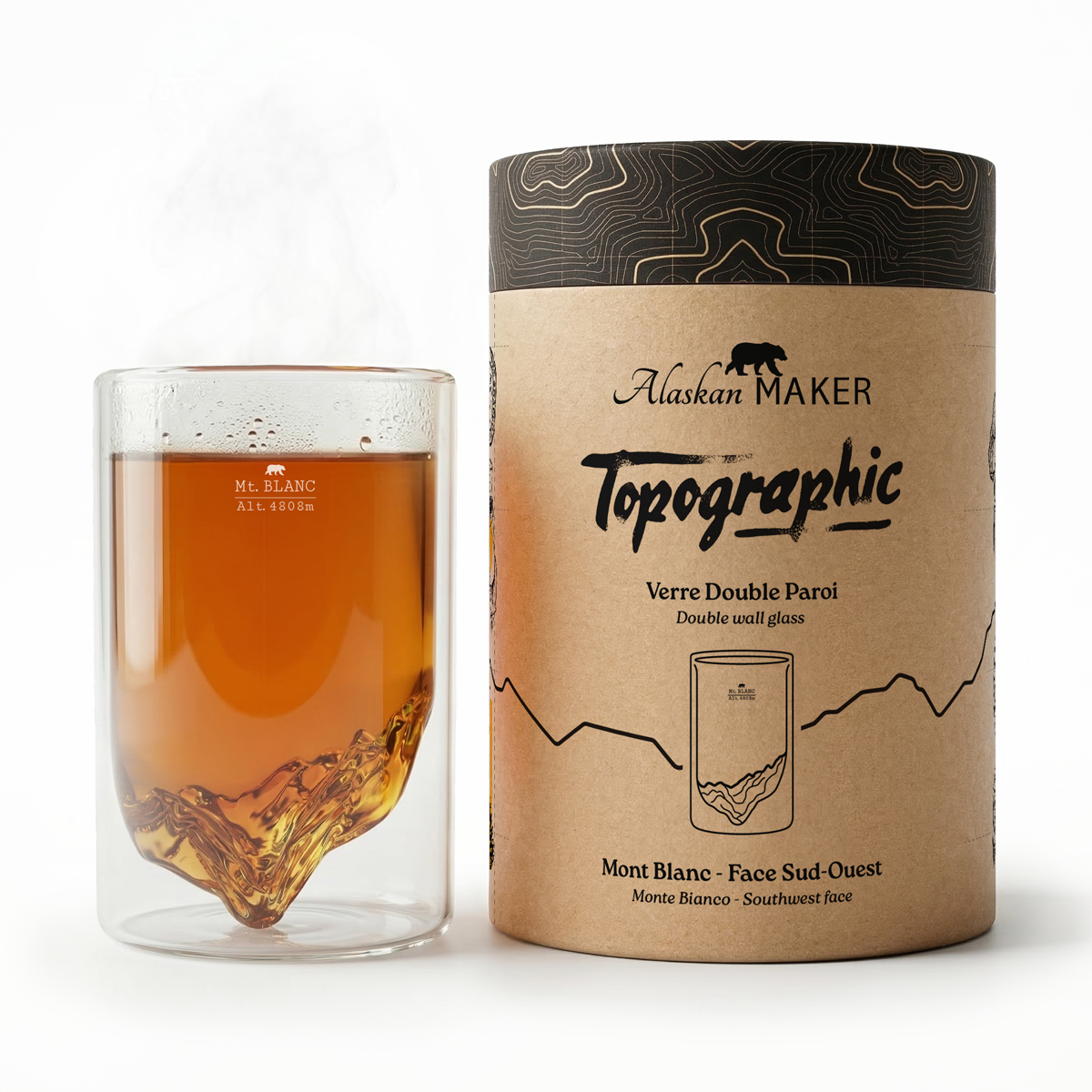 Verre Double Paroi Mont Blanc TOPOGRAPHIC